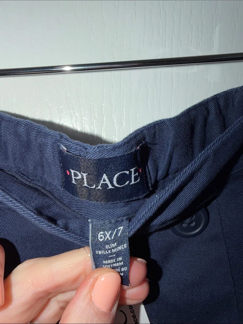 The Children’s Place Classic Navy Button-Front A-Line Skirt size 6x/7 NWT